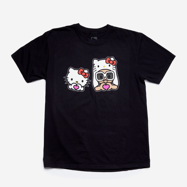 EXCLUSIVES - Hello Kitty x Bruno Mars Heart Hands Black T-shirt
