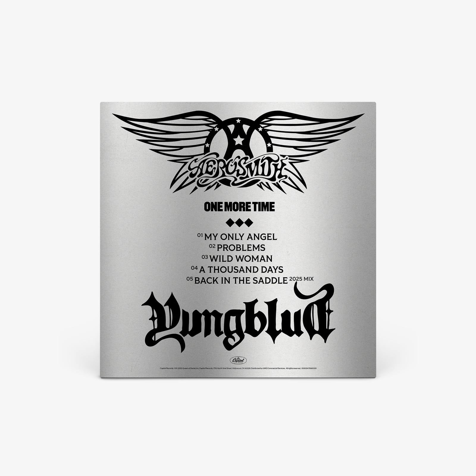 Aerosmith & YUNGBLUD - One More Time - Silver Vinyl (YUNGBLUD Store Exclusive) + Signed Art Card
