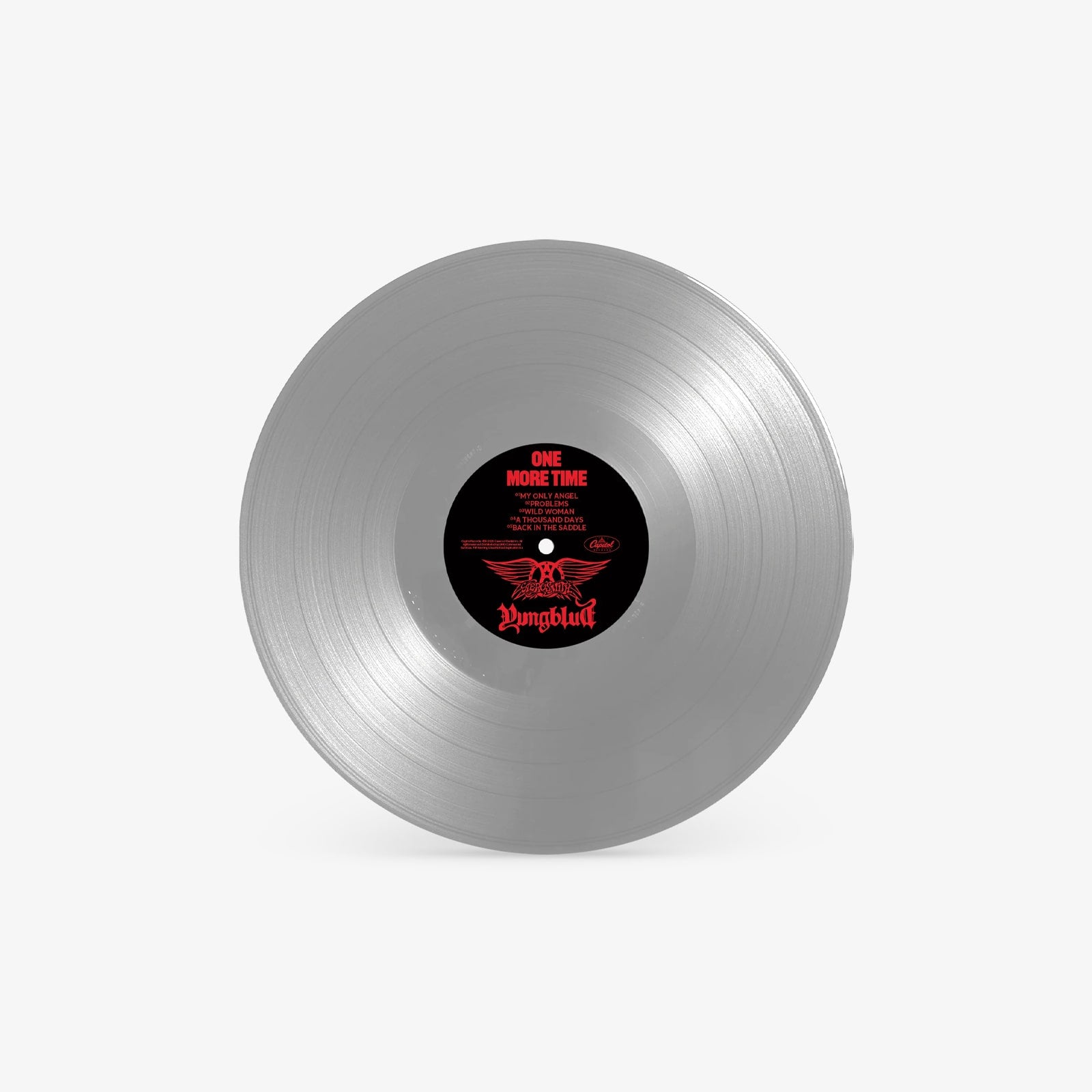 Aerosmith & YUNGBLUD - One More Time - Silver Vinyl (YUNGBLUD Store Exclusive) + Signed Art Card